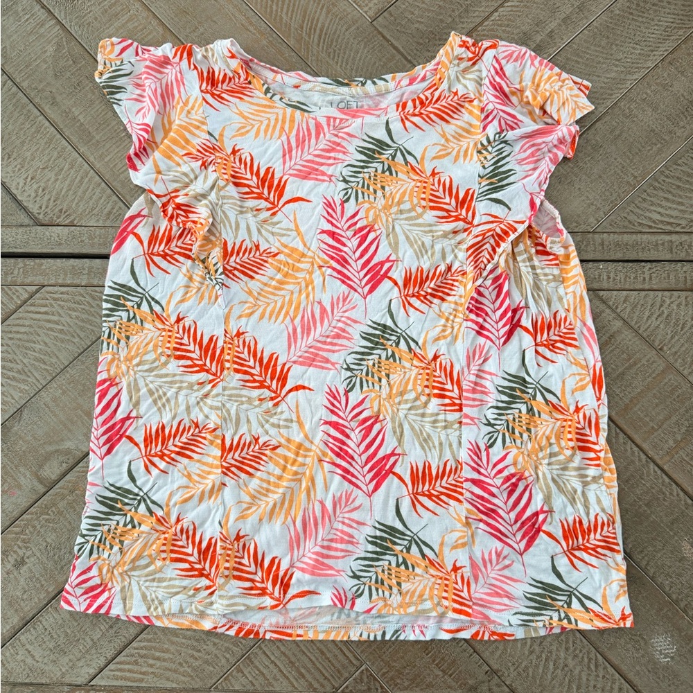 LOFT Kids Tropical Leaf Print Shirt